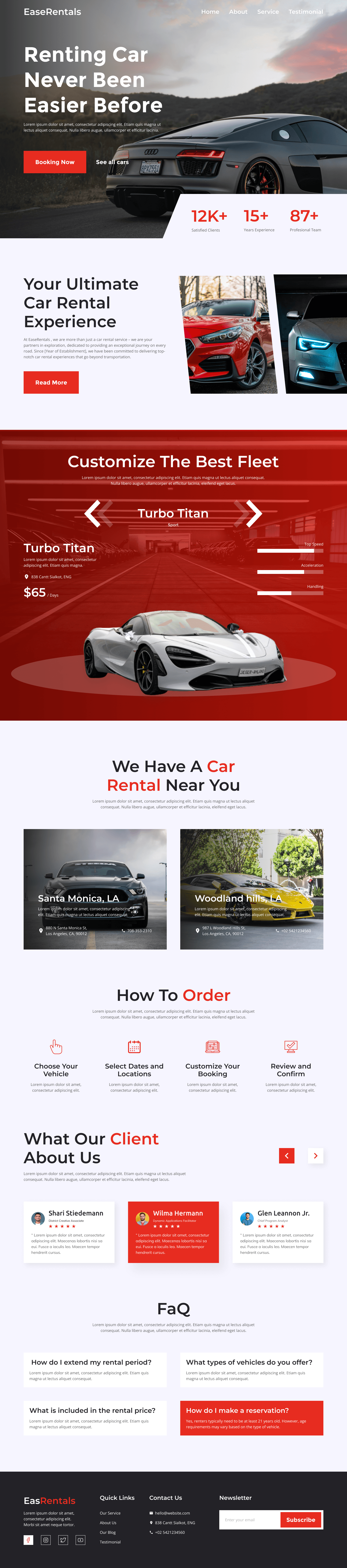 Car Rental Landing Page