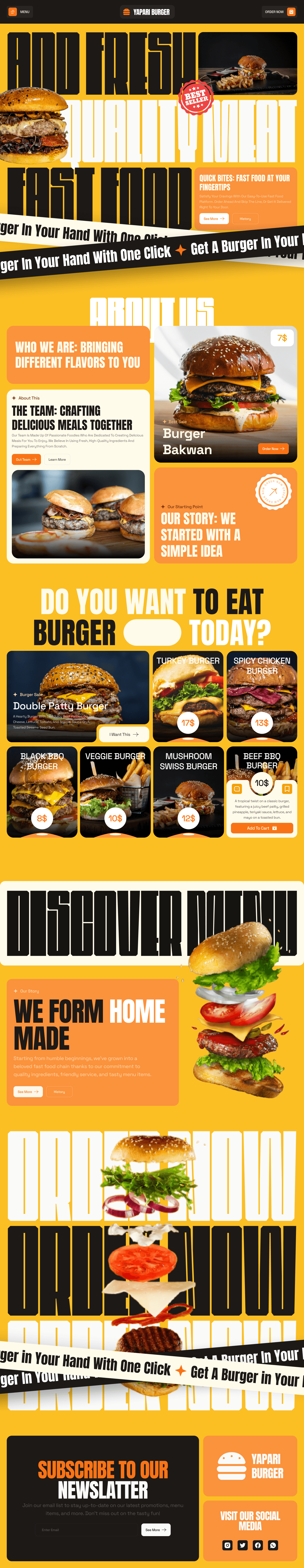 Yapari Burger - Food Website